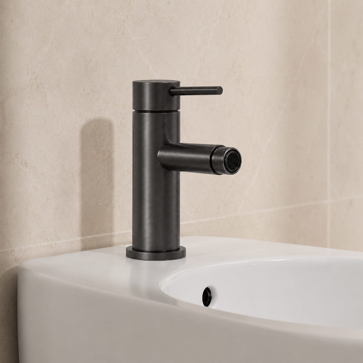 Bateria bidetowa gun metal mosiężna AquaElegance