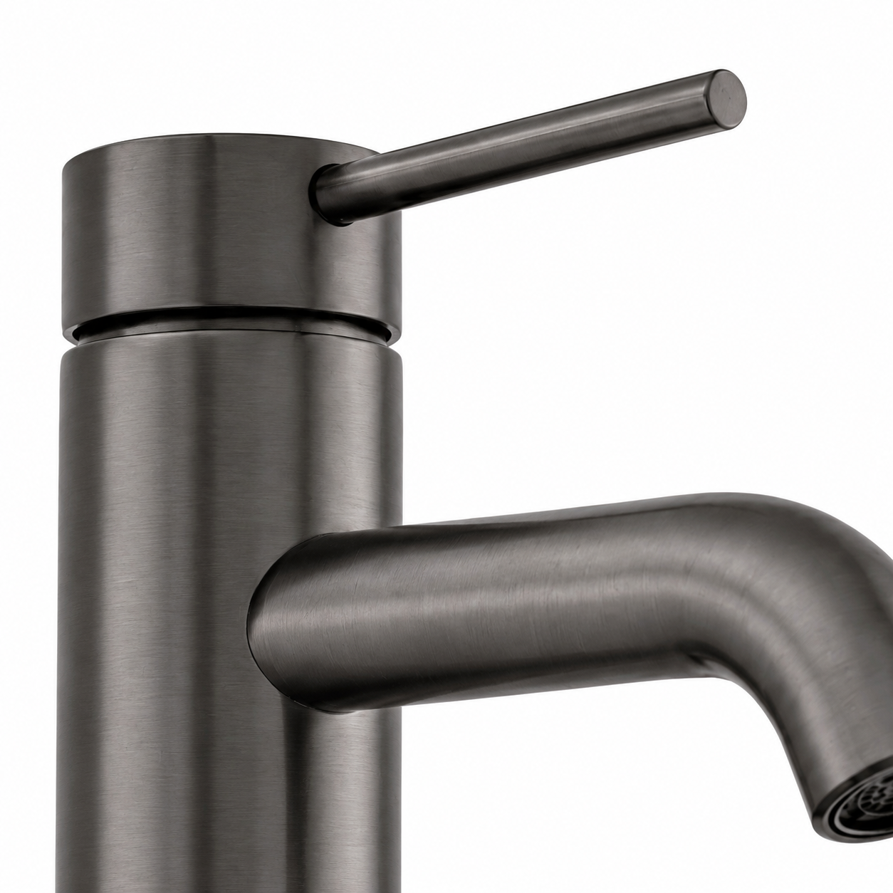 Bateria umywalkowa niska gun metal mosiężna AquaElegance