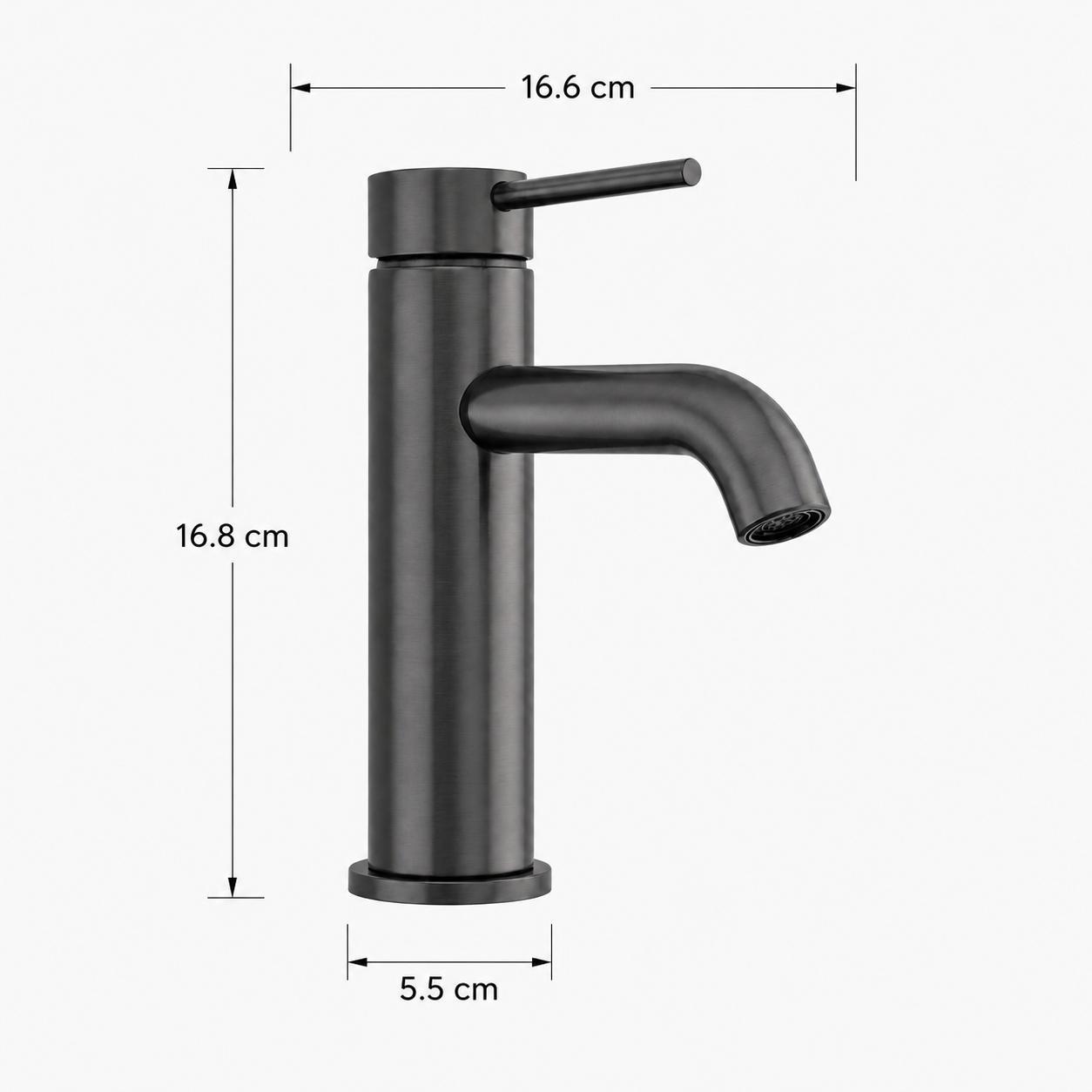Bateria umywalkowa niska gun metal mosiężna AquaElegance