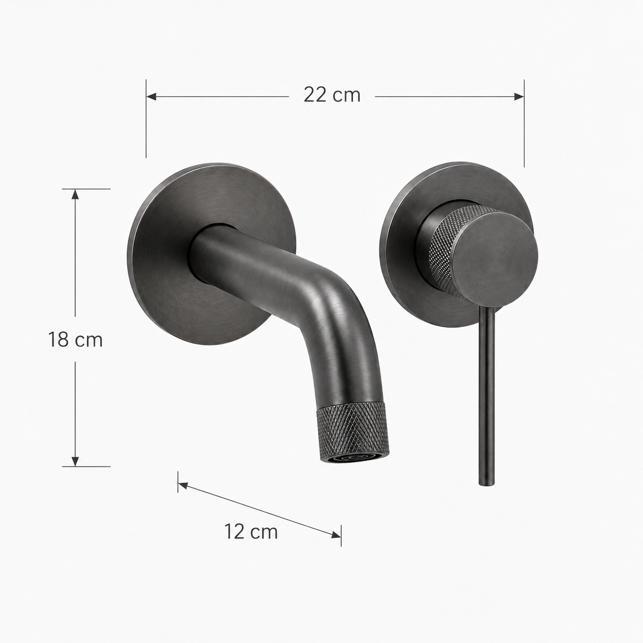Bateria umywalkowa podtynkowa gun metal mosiężna AquaElegance