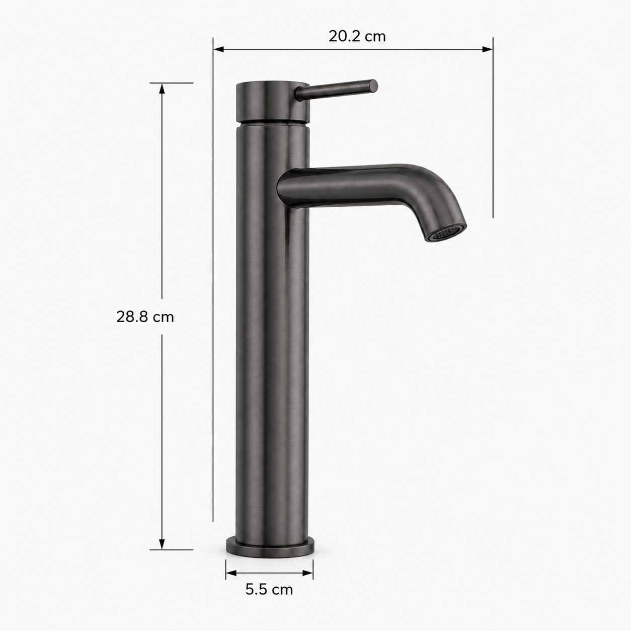 Bateria umywalkowa wysoka gun metal mosiężna AquaElegance