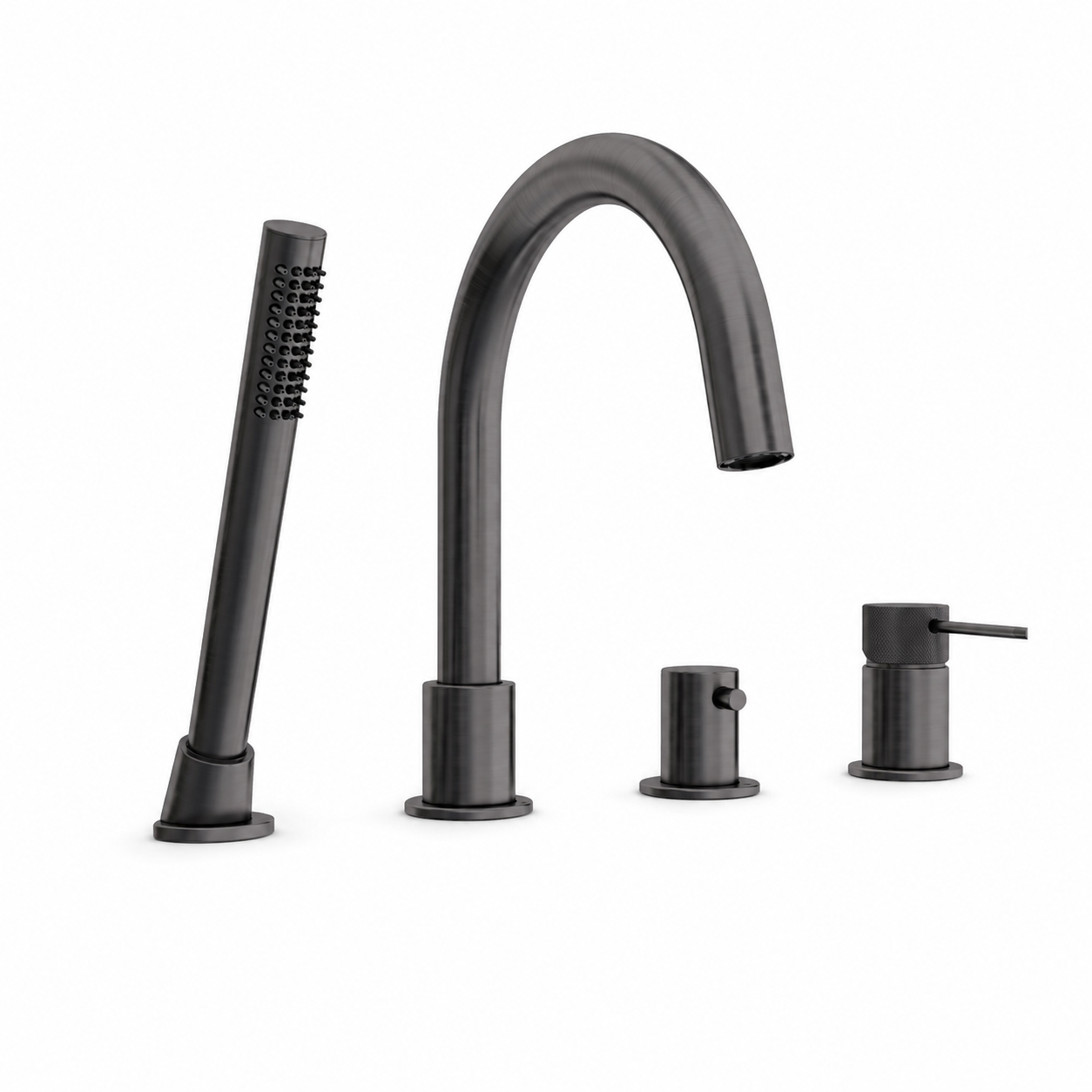 Bateria wannowa 4-otworowa gun metal mosiężna AquaElegance