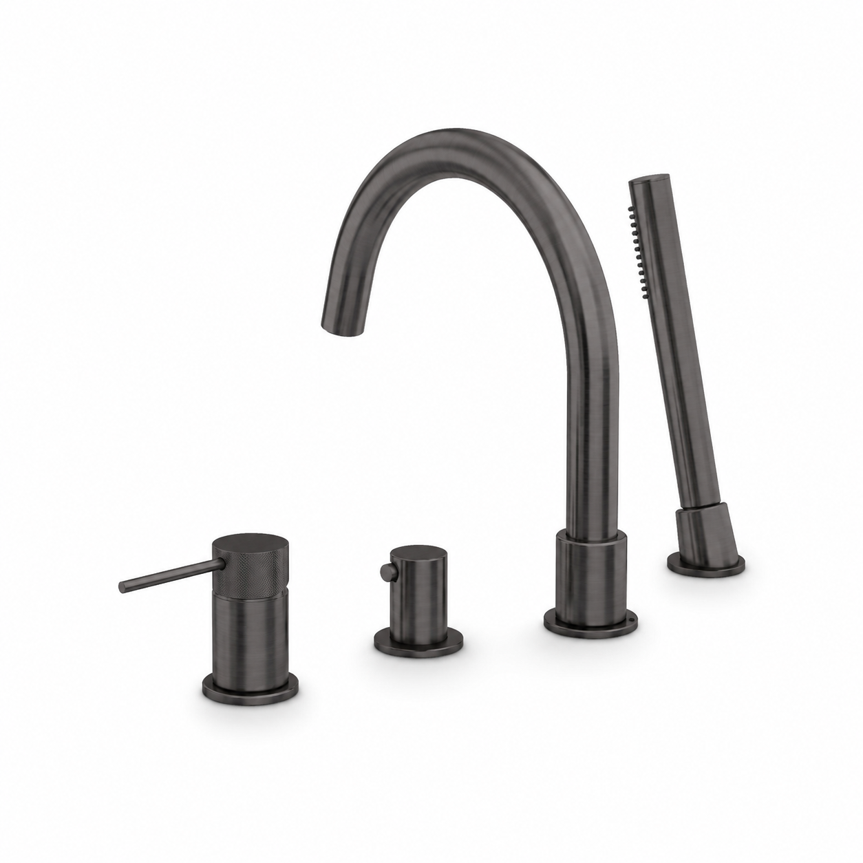 Bateria wannowa 4-otworowa gun metal mosiężna AquaElegance