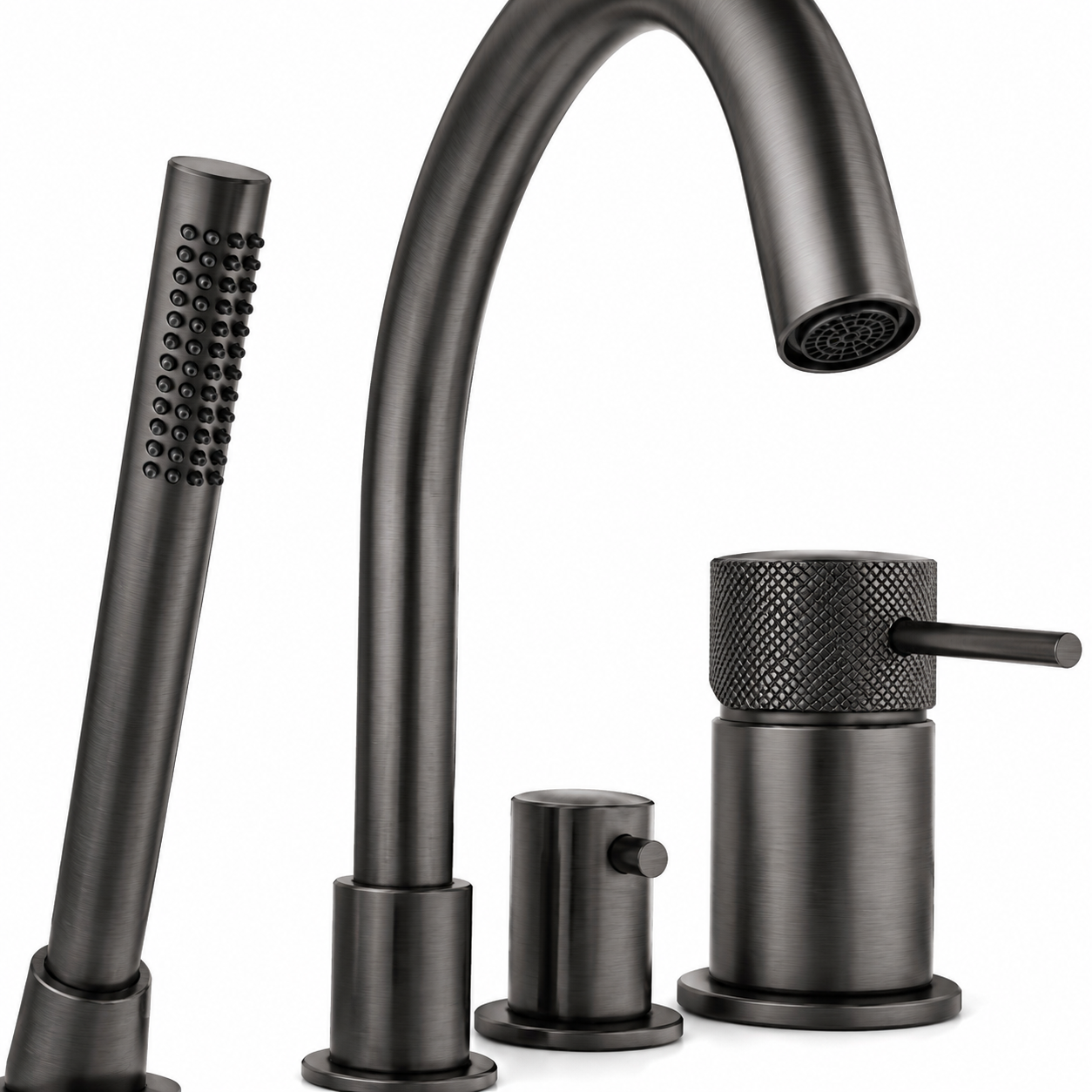 Bateria wannowa 4-otworowa gun metal mosiężna AquaElegance