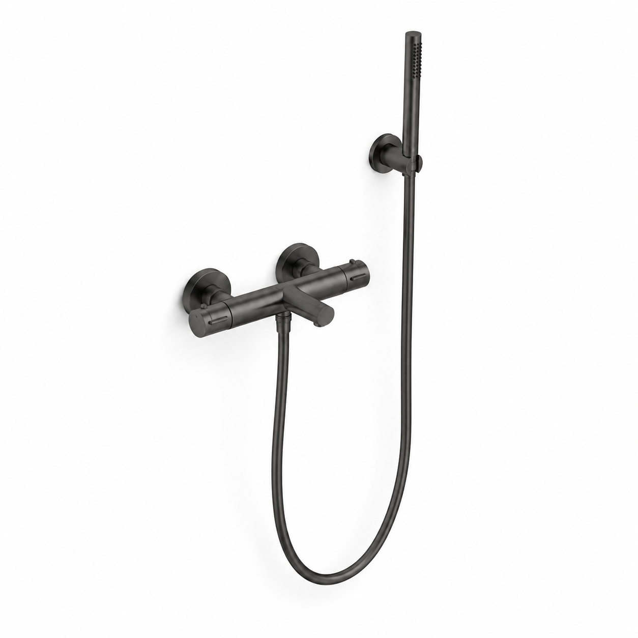 Bateria wannowa natynkowa gun metal mosiężna AquaElegance