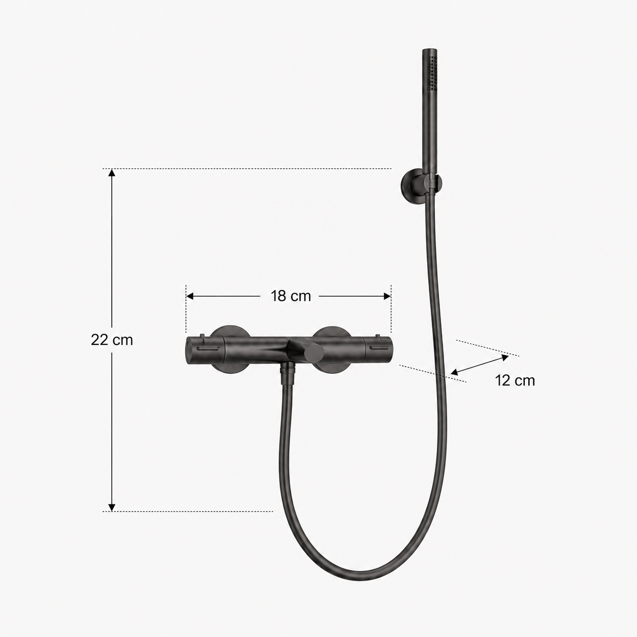 Bateria wannowa natynkowa gun metal mosiężna AquaElegance