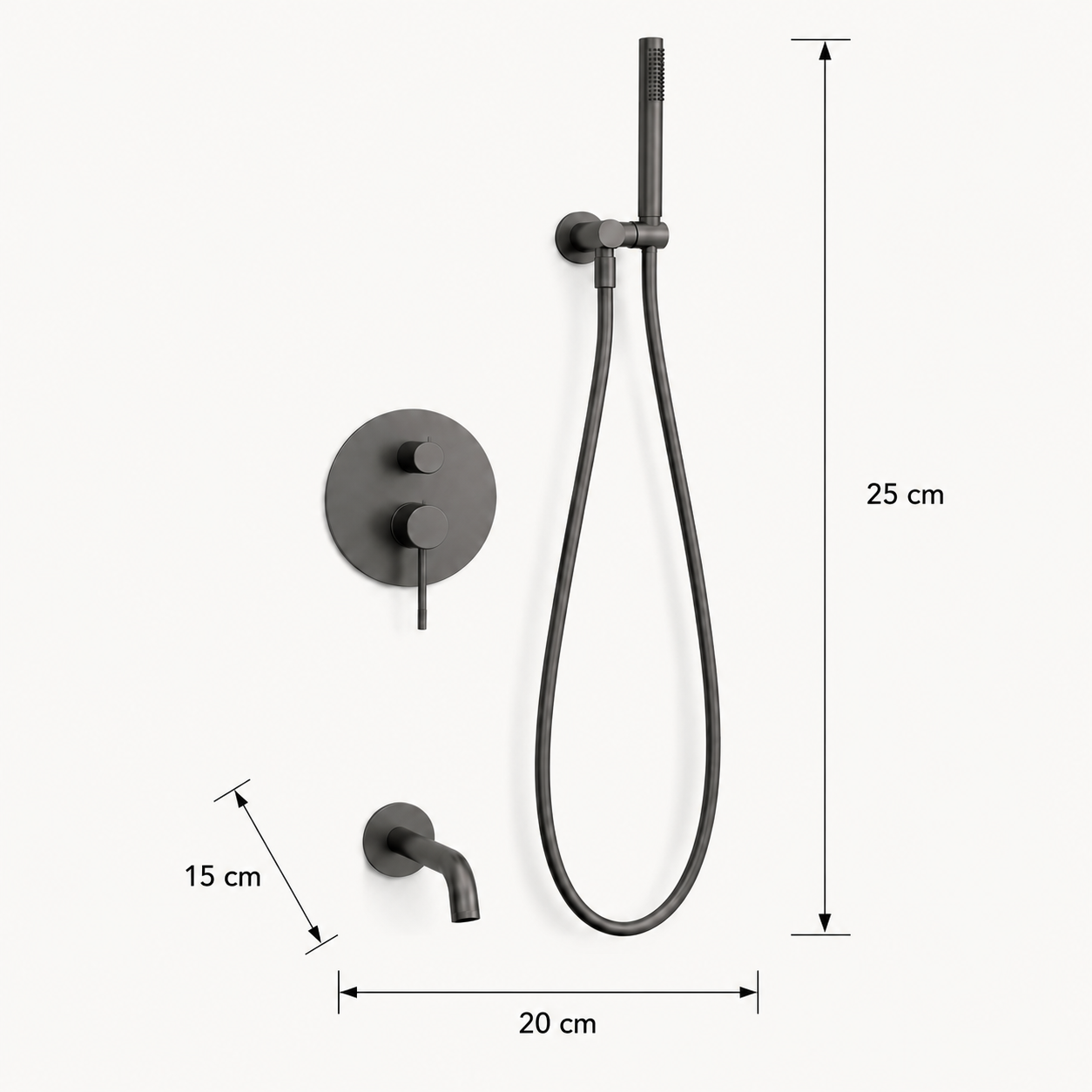 Zestaw wannowy podtynkowy gun metal mosiężny AquaElegance