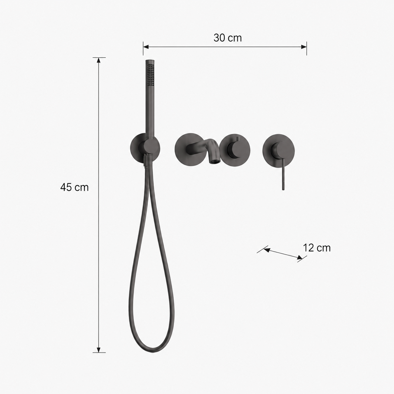 Zestaw wannowo-natryskowy podtynkowy gun metal AquaElegance